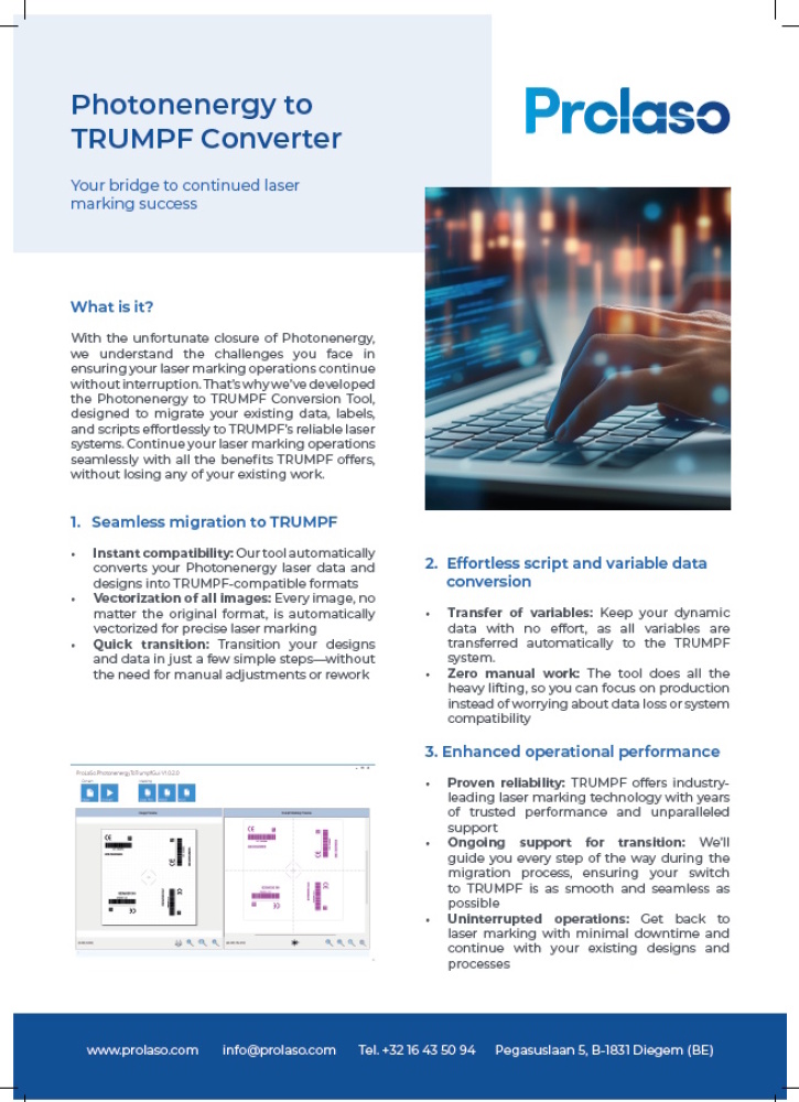 PHOTON Energy to TRUMPF Migration